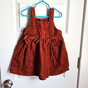 Boutique Kids Corduroy Dress With Bows and Zipper Back in Size 4T EUC